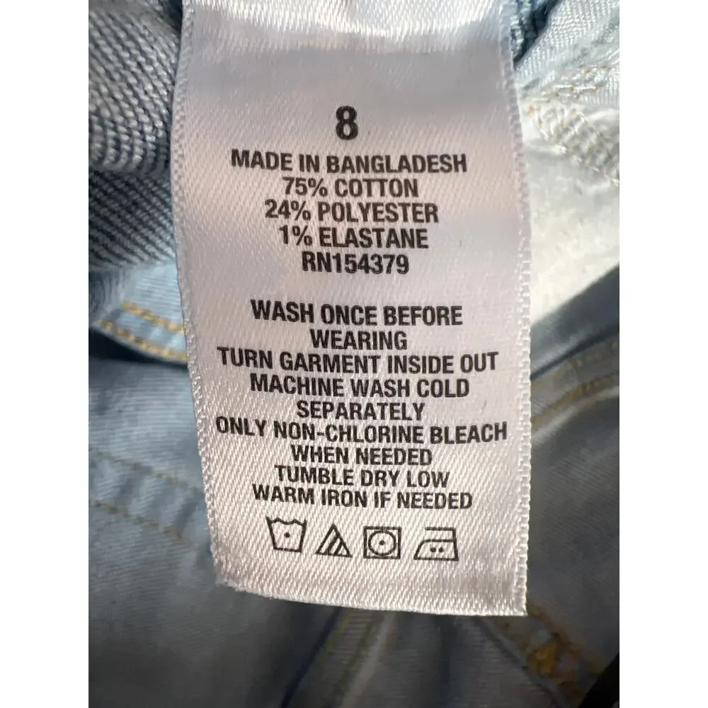 AREOPOSTALE HIGH RISE FLARE LEG JEANS MEDIUM LIGHT BLUE SIZE 8